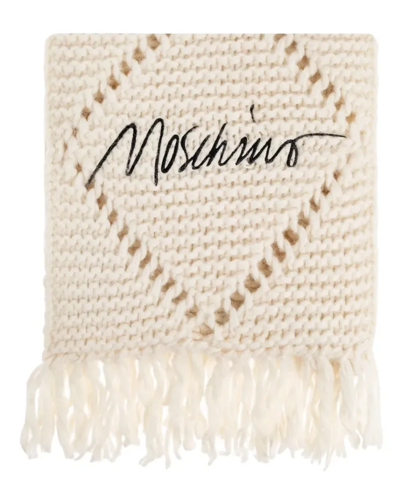 Moschino Schal mit Zopfmuster - Nude Nude
