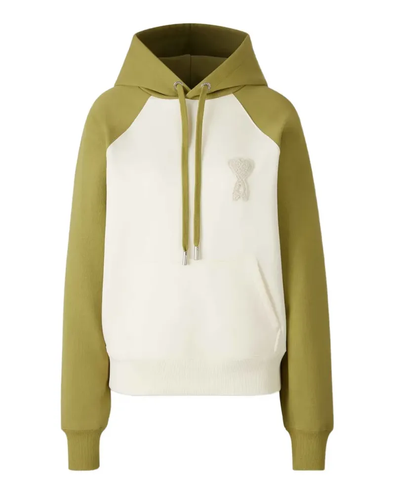 AMI Paris colour-block logo-appliqué hoodie - Nude Nude