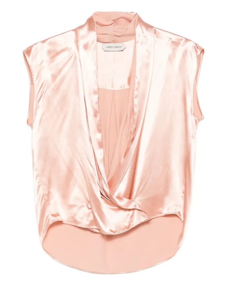 Alberta Ferretti Gewickeltes Satintop - Rosa Rosa