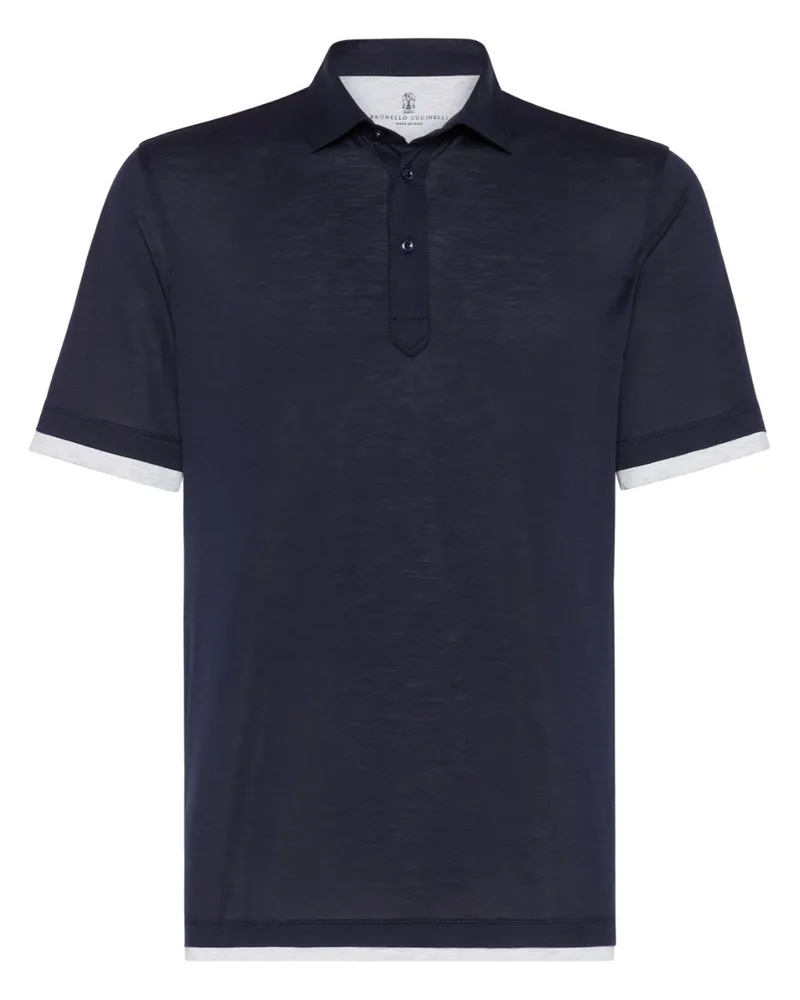 Brunello Cucinelli Poloshirt aus Jersey - Blau Blau