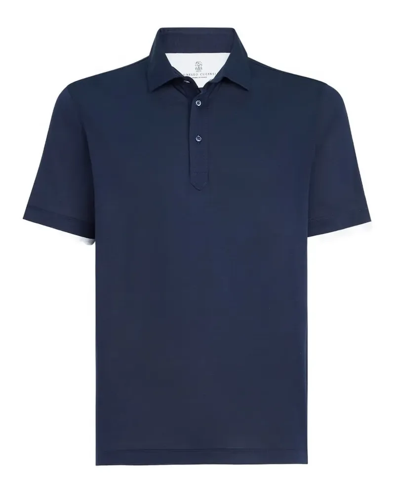 Brunello Cucinelli Poloshirt aus Jersey - Blau Blau