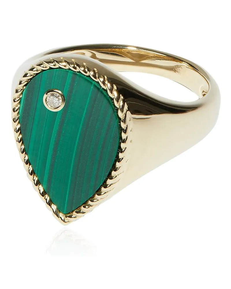 Yvonne Léon 9kt Gelbgoldring mit Malachit Gold