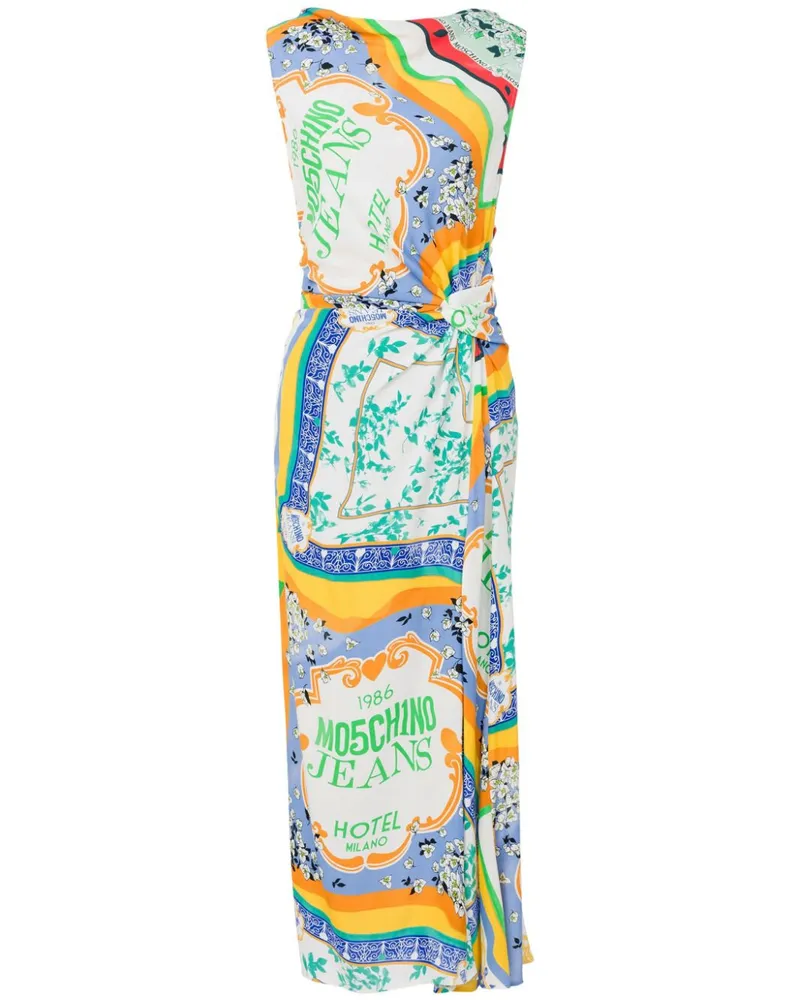 Moschino Midikleid mit Print - Weiß Weiß