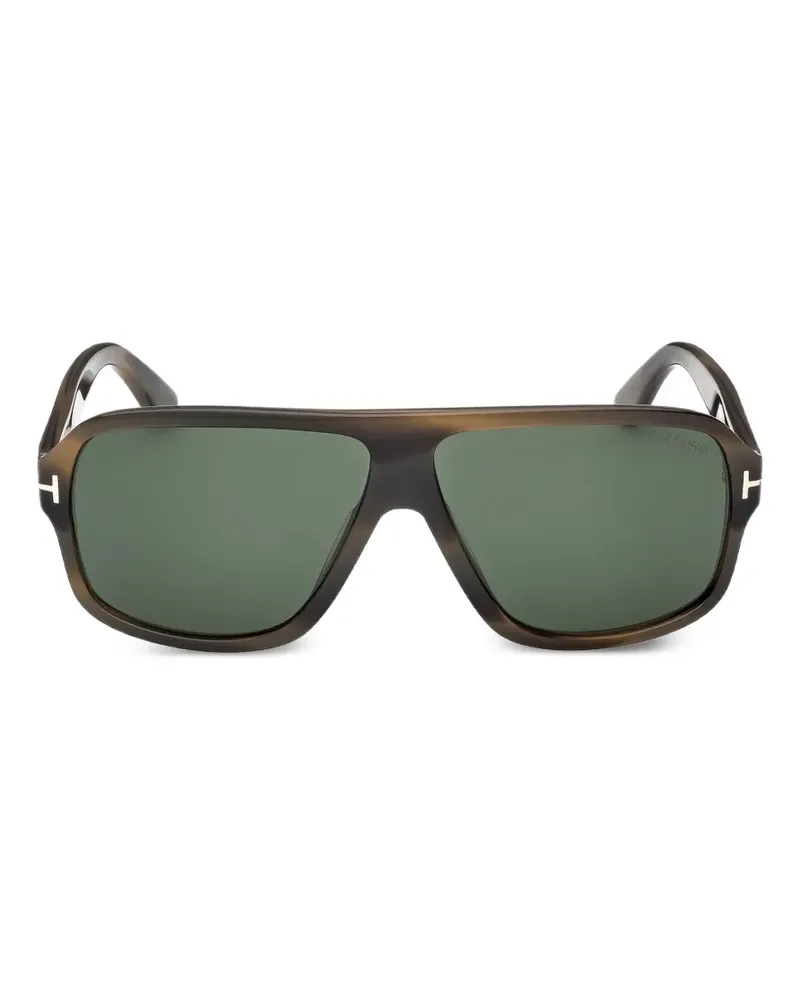 Tom Ford Sonnenbrille mit eckigem Gestell - Braun Braun