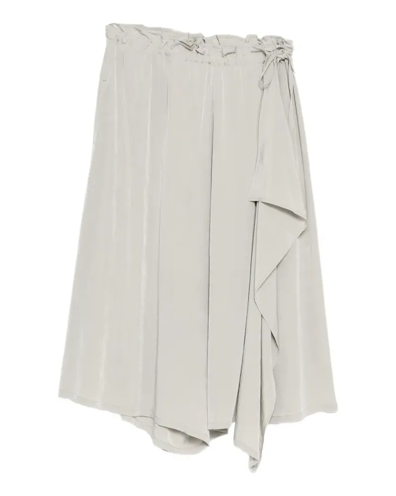 Yohji Yamamoto gathered crepe-de-chine trousers - Grau Grau