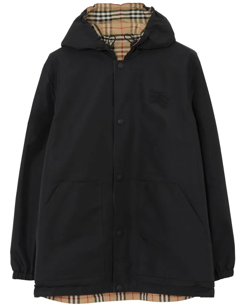 Burberry Wendbare Jacke mit Karomuster - Schwarz Schwarz