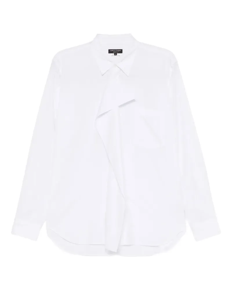 Comme des Garçons Drapiertes Popeline-Hemd - Weiß Weiß