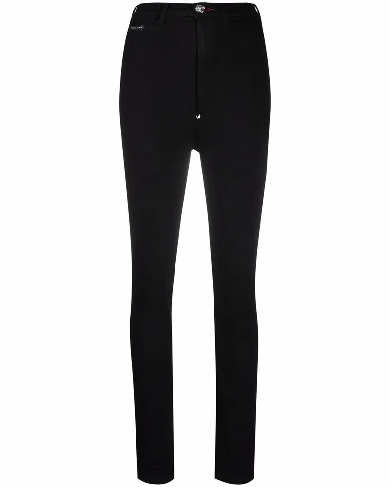 Philipp Plein Jeggings mit hohem Bund - Schwarz Schwarz