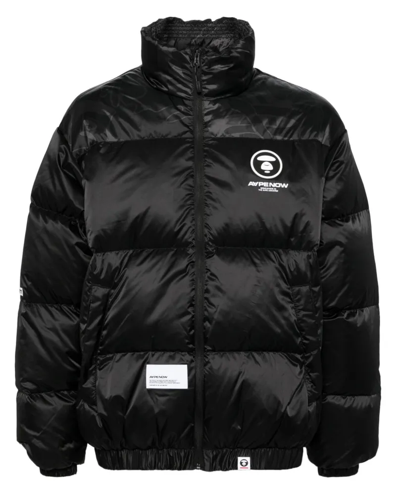 BAPE Moonfasce Daunenjacke mit Logo - Schwarz Schwarz