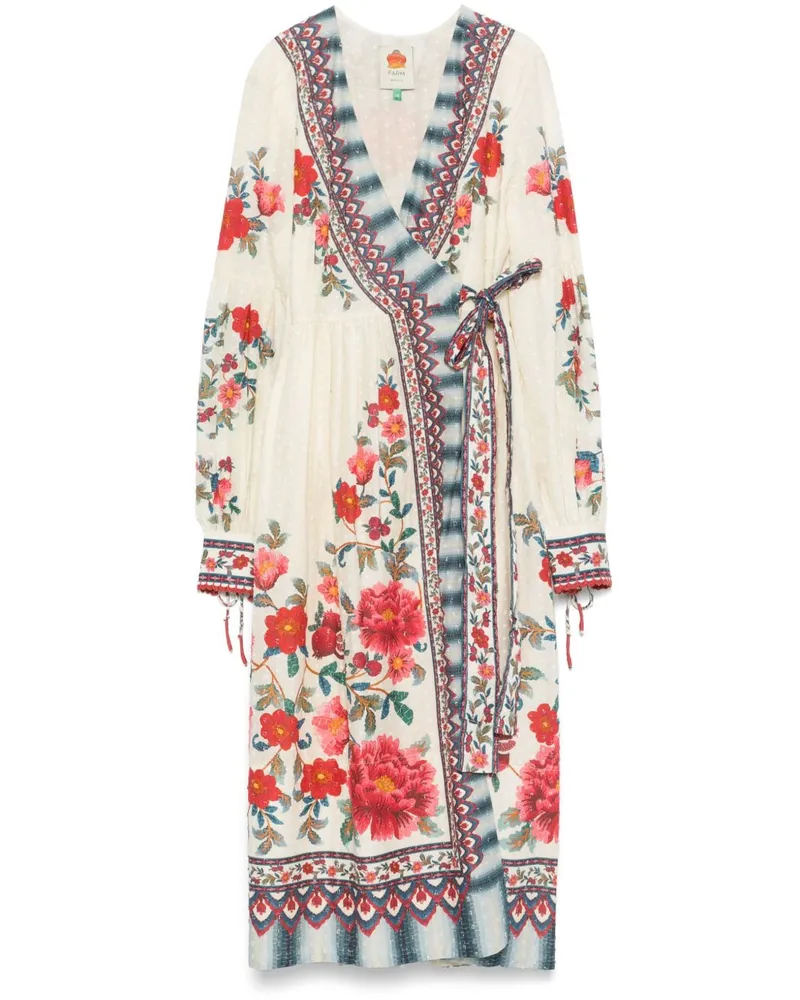 FARM Rio Mosaic Garden Midikleid - Nude Nude