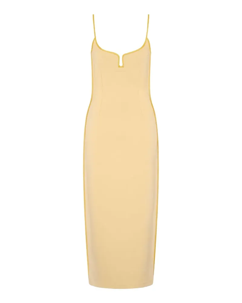 Paris Georgia Marlo Midikleid mit Kontrastdetails - Gelb Gelb