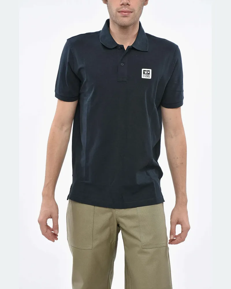 Diesel Poloshirt mit Logo-Patch - Blau Blau