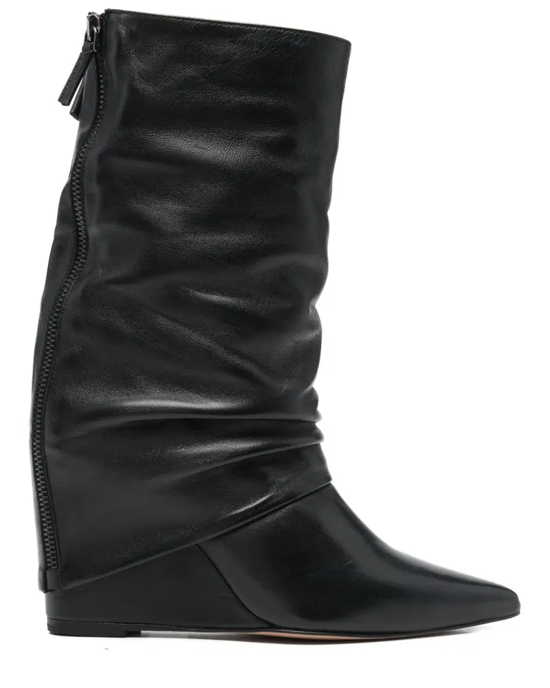 The Seller Stiefel aus Leder 80mm - Schwarz Schwarz