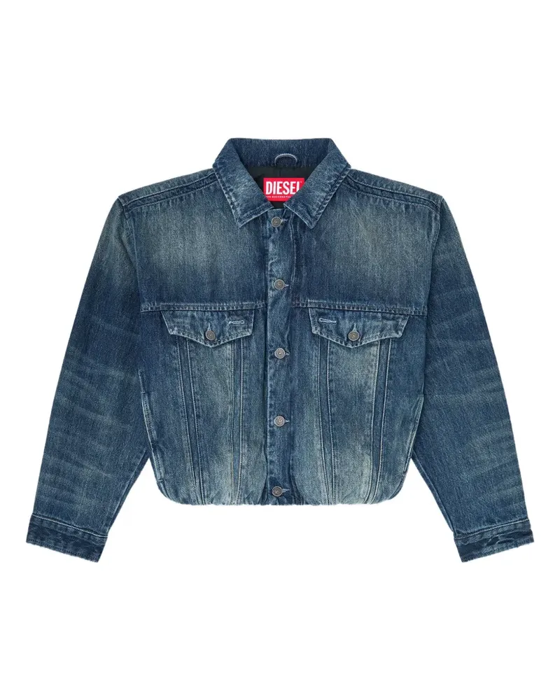 Diesel Ausgeblichene Jeansjacke - Blau Blau