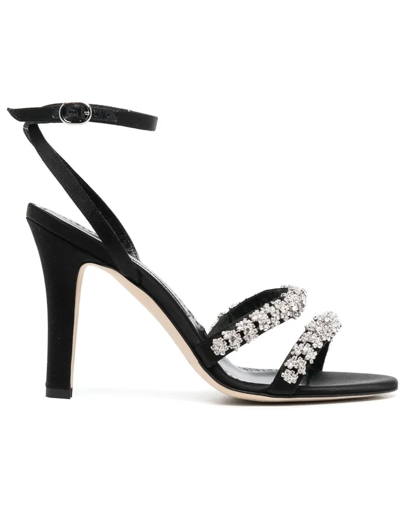 Manolo Blahnik Sandalen mit Kristallen 105mm - Schwarz Schwarz