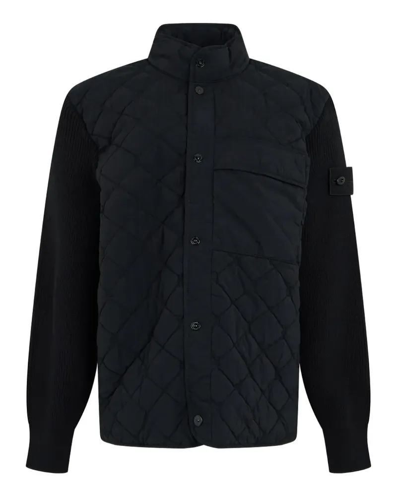 Stone Island quilted knitted-sleeve jacket - Schwarz Schwarz