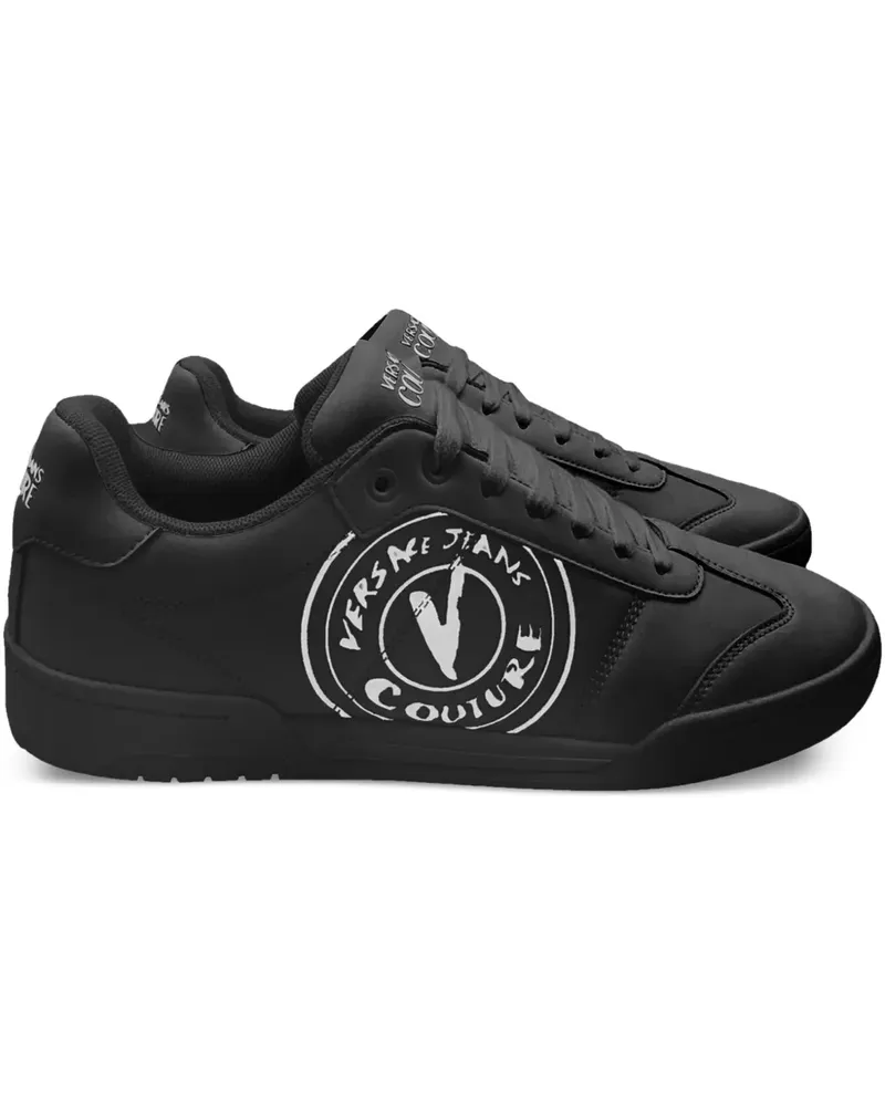 Versace Jeans Sneakers mit Logo-Print - Schwarz Schwarz