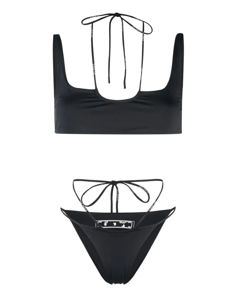 OFF-WHITE Bikini mit Logo - Schwarz Schwarz