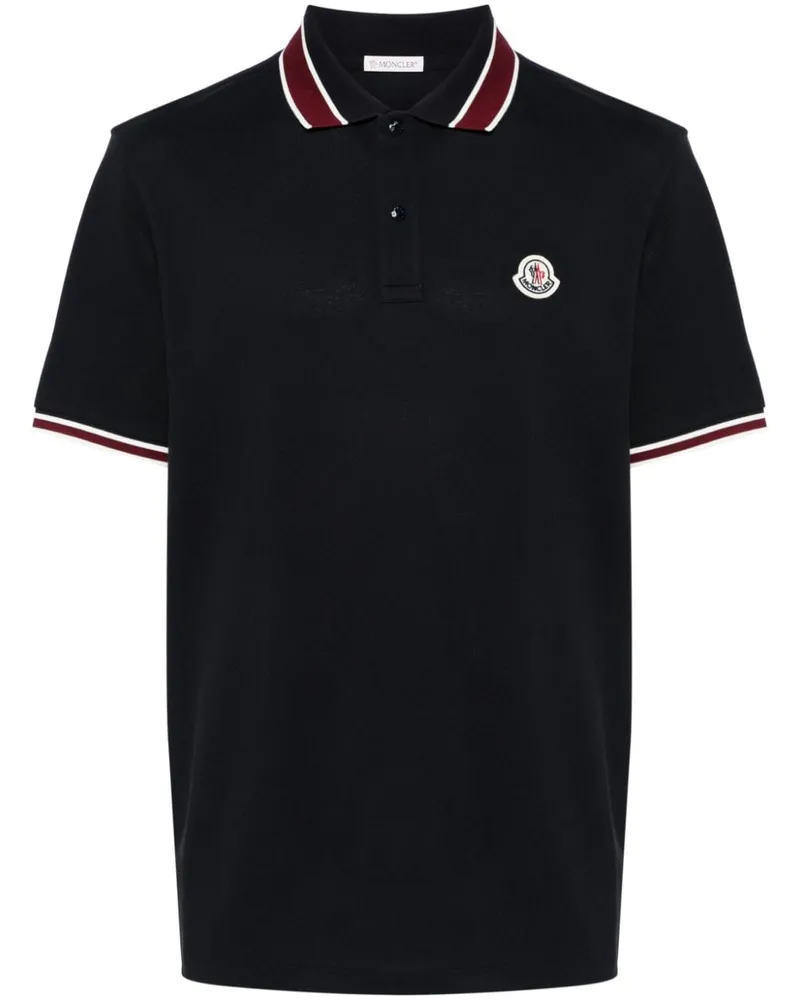 Moncler Poloshirt mit Logo-Patch - Blau Blau