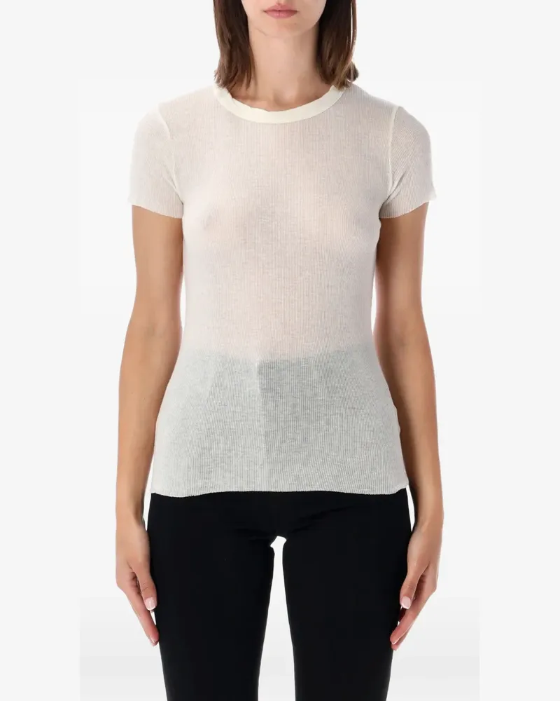 James Perse T-Shirt aus geripptem Strick - Nude Nude