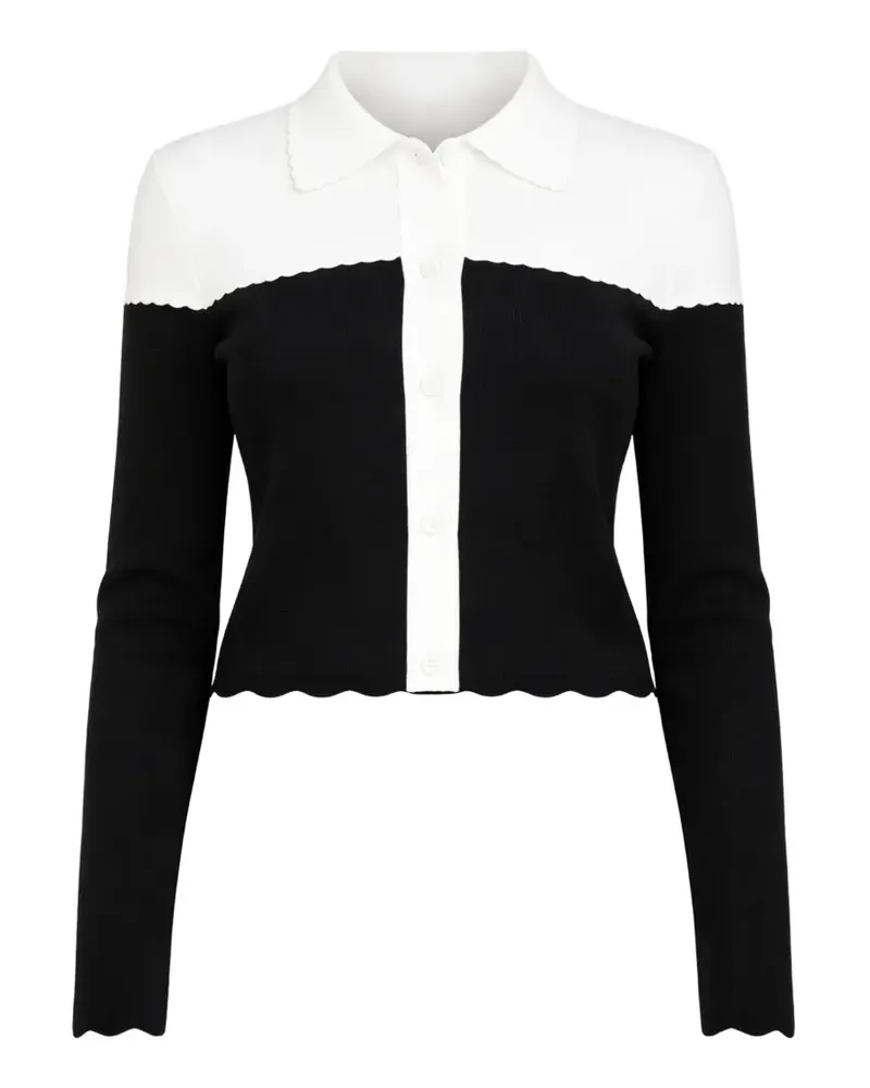 Twin-Set Cardigan mit Wellenkanten - Schwarz Schwarz