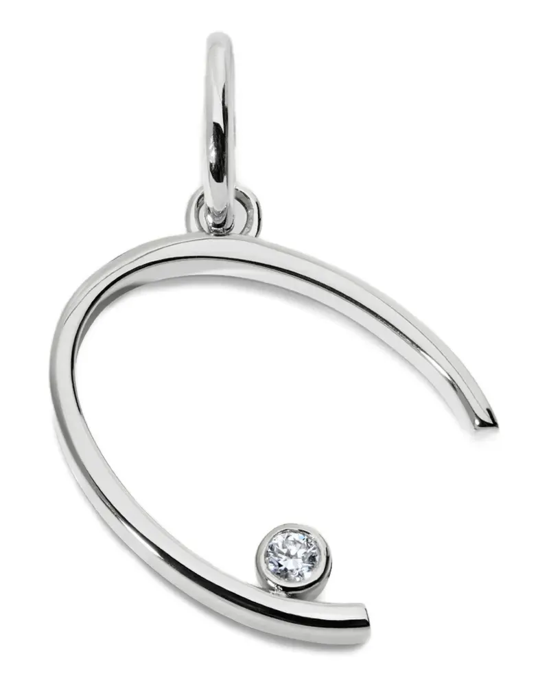 Monica Vinader Solitaire Anhänger mit Diamanten - Silber Silber