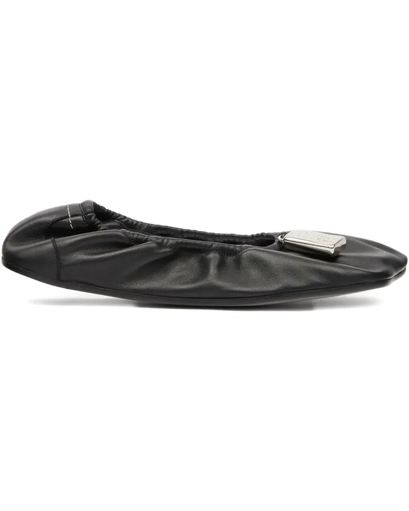 Maison Margiela Geraffte Charm Ballerinas - Schwarz Schwarz