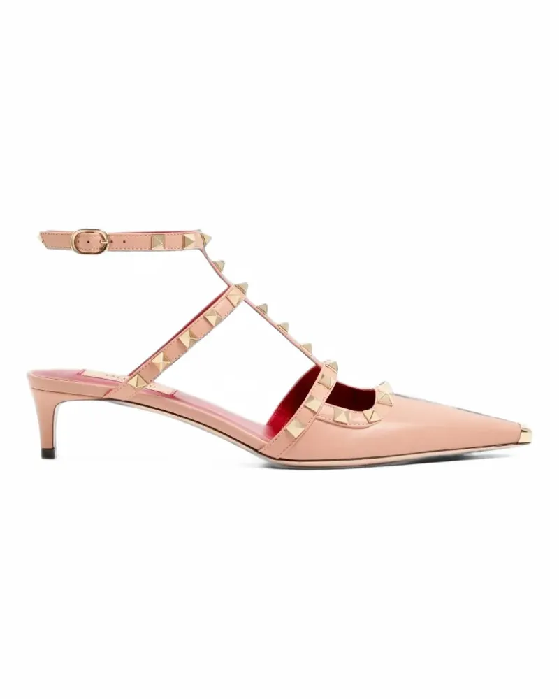Valentino Garavani Rockstud Court shoes in kid leather 40mm - Nude Nude
