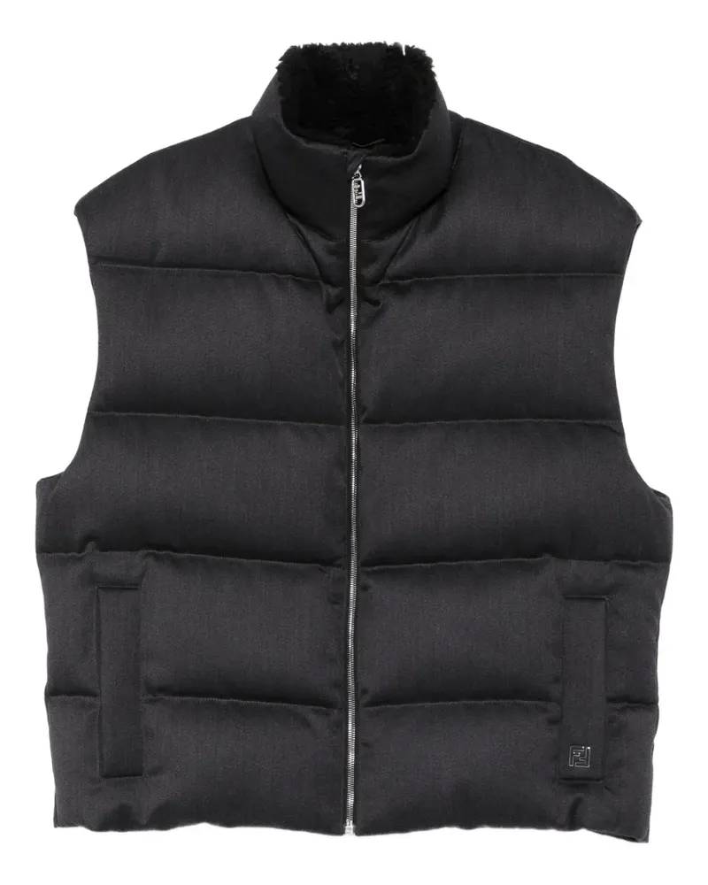 Fendi Wattierte Weste mit Reißverschluss - Grau Grau