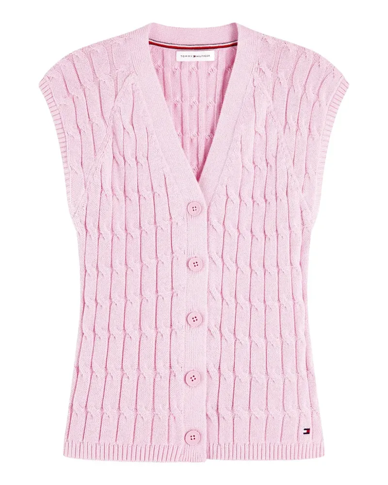 Tommy Hilfiger cable-knit sleeveless cardigan - Rosa Rosa