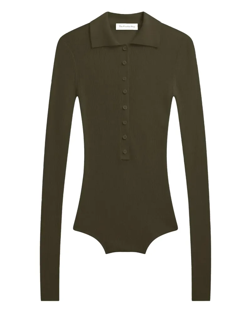 FRANKIE Shop Geknöpftes Solana Poloshirt - Grün Grün