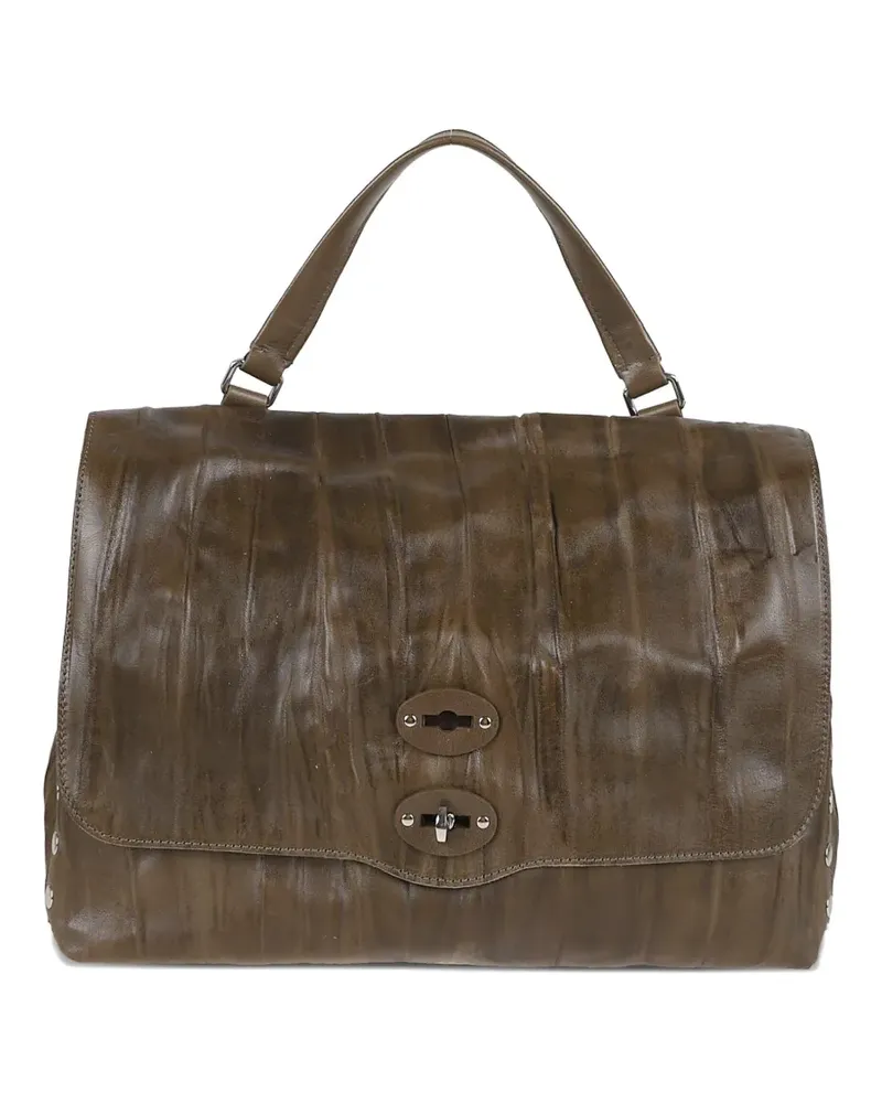 Zanellato POSTINA® studded leather crossbody bag - Braun Braun