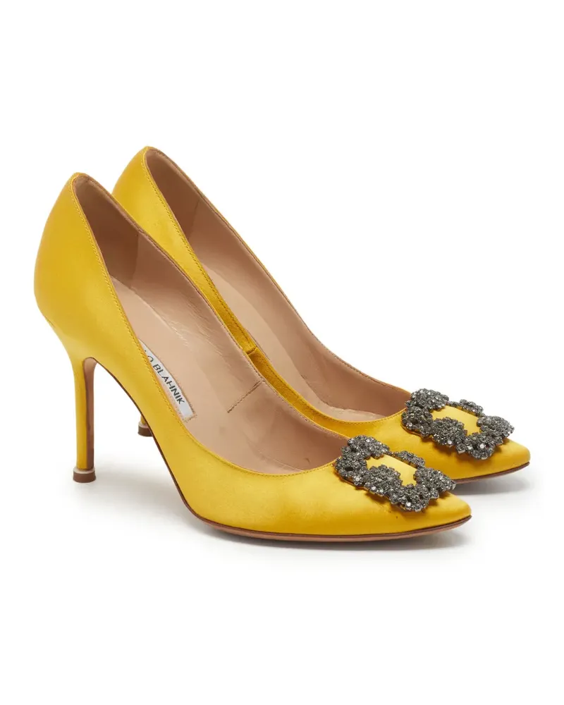 Manolo Blahnik Hangisi Pumps mit Kristallen - Gelb Gelb