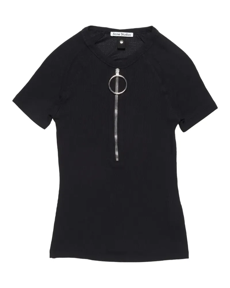 Acne Studios zip short-sleeve top - Schwarz Schwarz