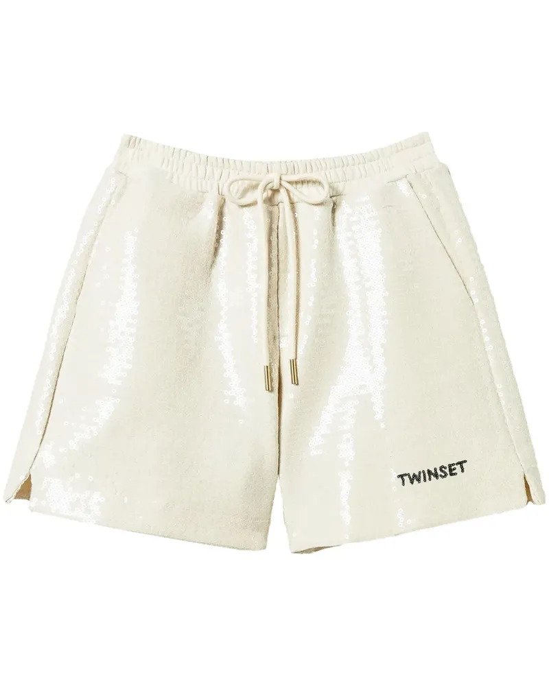 Twin-Set Shorts mit Paillettenverzierung - Nude Nude