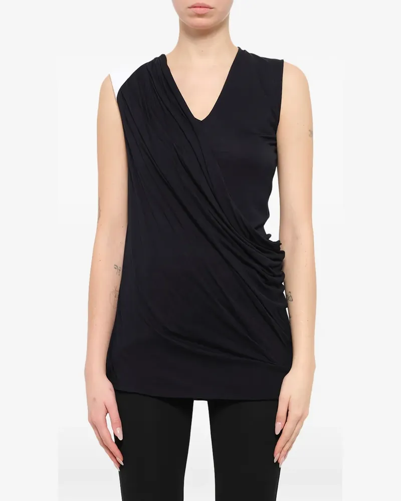 Givenchy Drapiertes Top mit V-Ausschnitt - Schwarz Schwarz
