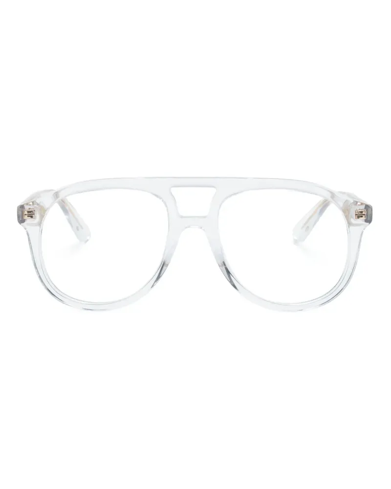 Gucci Pilotenbrille mit Logo-Schild - Nude Nude
