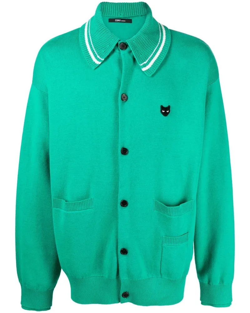 SONGZIO Cardigan mit Logo-Patch - Grün Grün