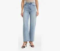 Gerade Jeans mit Acid-Wash-Effekt - Blau