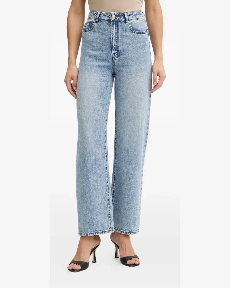 Armani Exchange acid-wash straight-leg jeans - Blau Blau