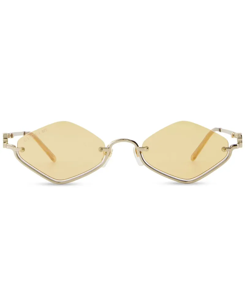 Gucci Sonnenbrille mit geometrischem Gestell - Gold Gold