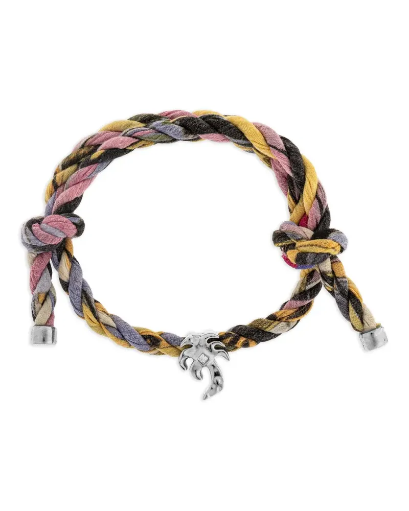 Palm Angels logo-charm braided bracelet - Gelb Gelb