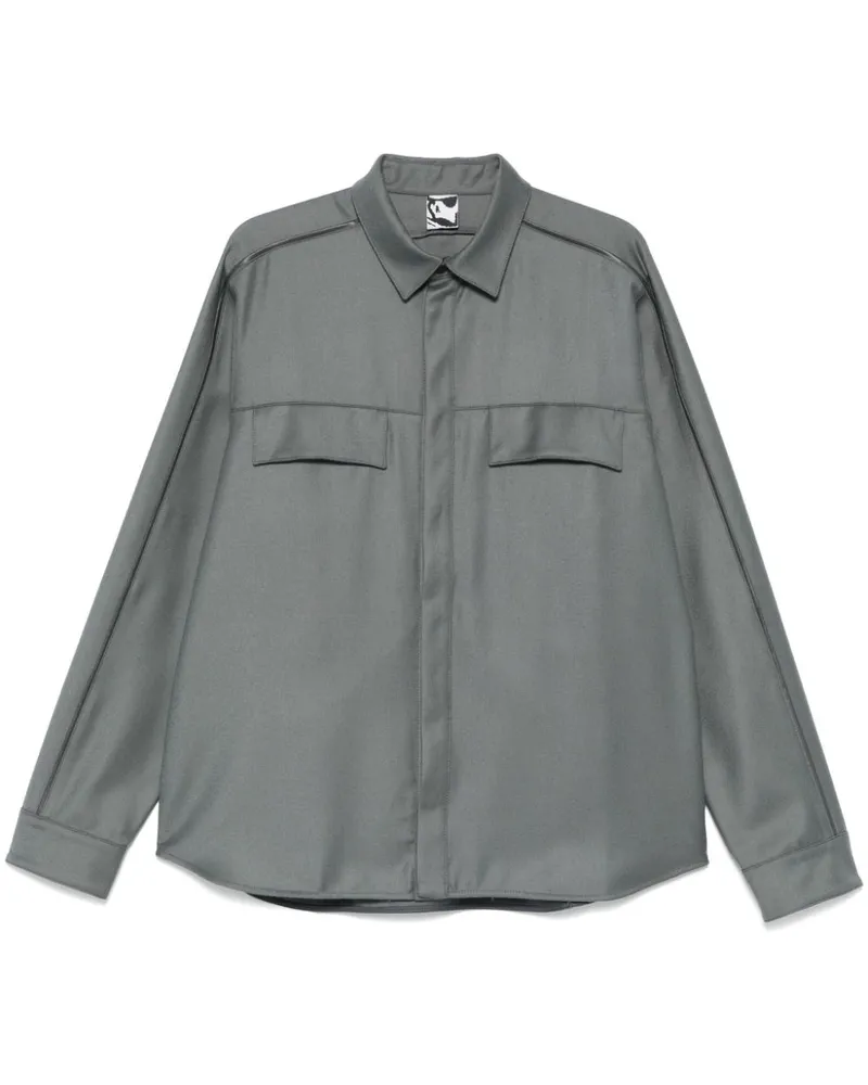 GR10K Hemdjacke aus Flanell - Grau Grau