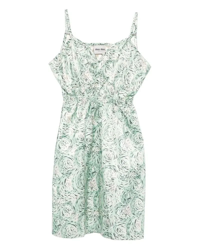 Miu Miu Kleid mit Wirbel-Print - Grün Grün