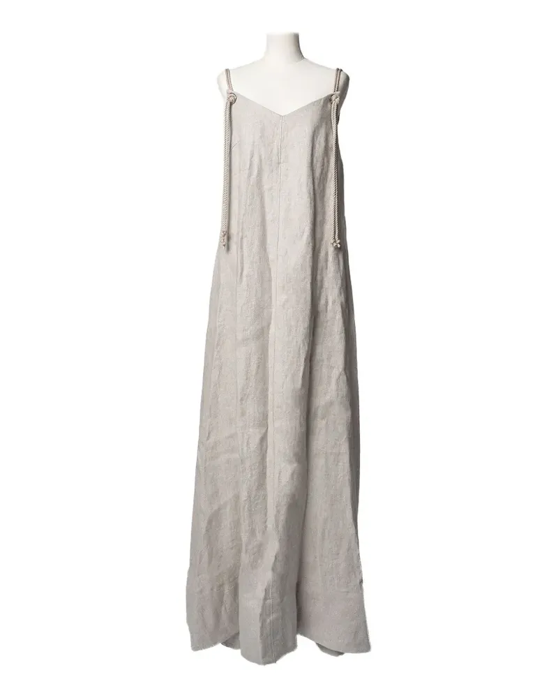 Muller of Yoshiokubo V-Ausschnitt-Maxikleid mit Kordelträgern - Nude Nude