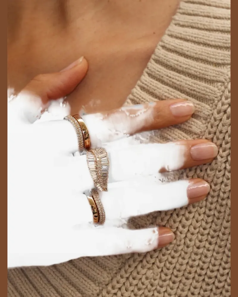 ANITA KO Palm Leaf diamond ring - Rosa Rosa