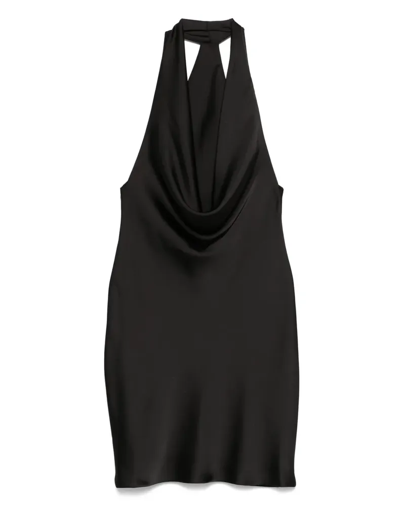 Norma Kamali Drapiertes Neckholder-Minikleid - Schwarz Schwarz