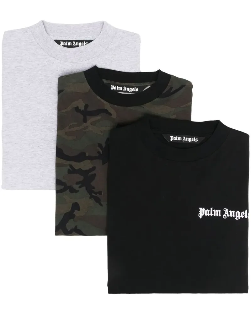 Palm Angels Set aus drei T-Shirts mit Logo-Print - Schwarz Schwarz