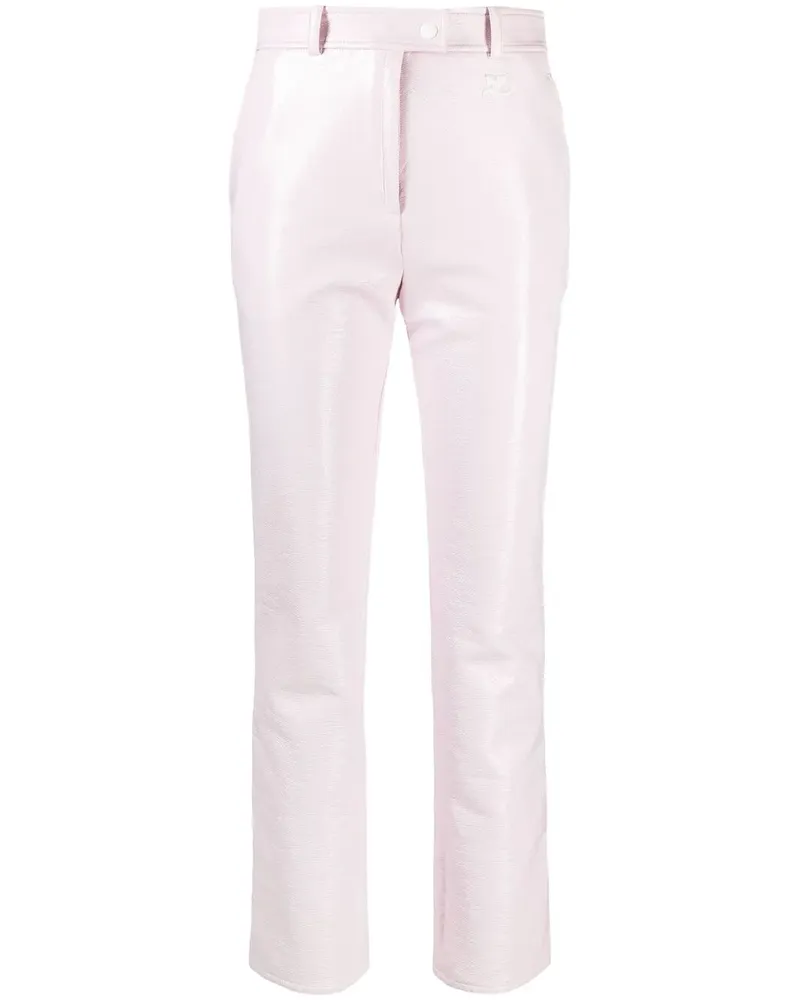 Courrèges Slim-Fit-Hose aus Vinyl - Rosa Rosa