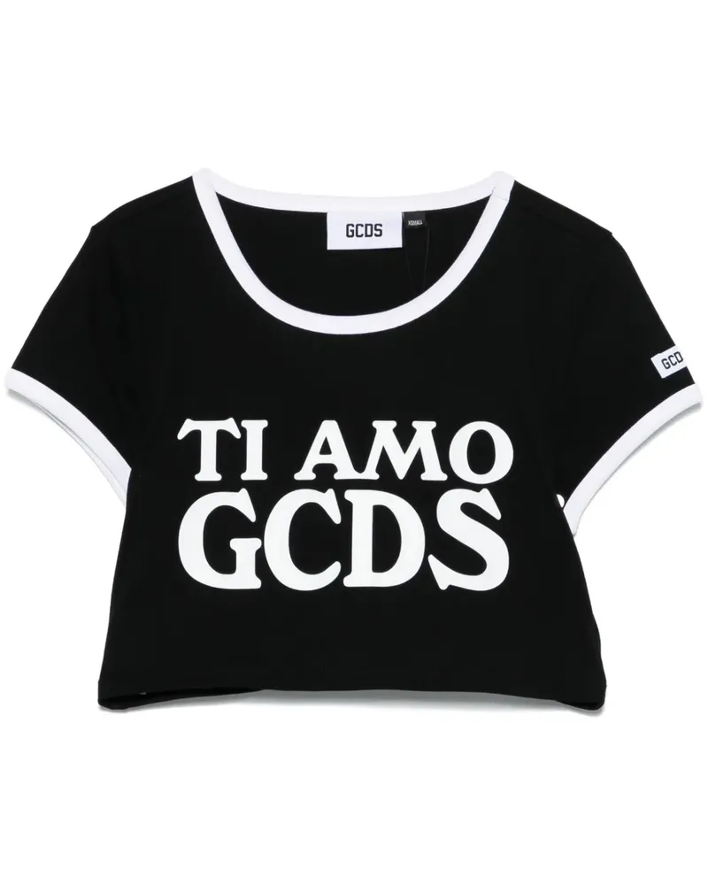 GCDS T-Shirt mit Ti Amo -Print - Schwarz Schwarz